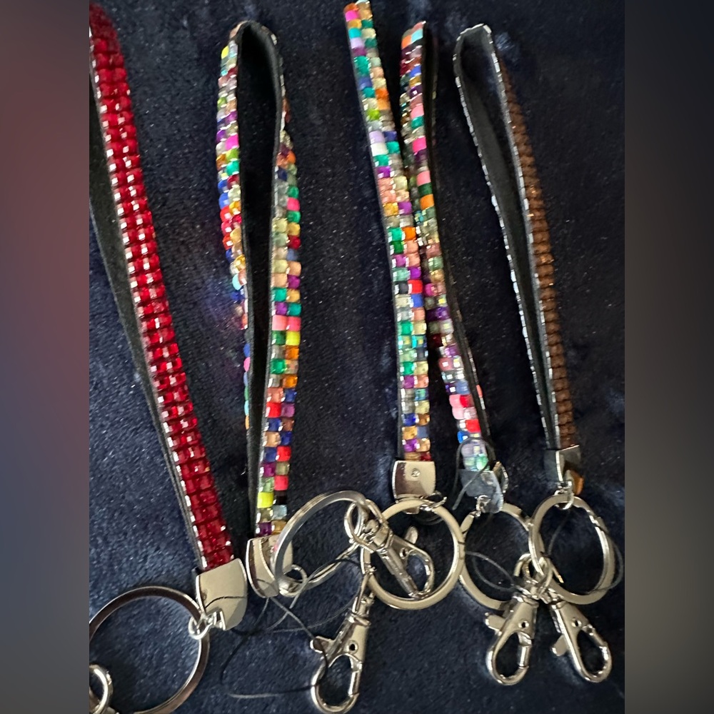 *** Sparkly set of keychains.   Multi color keychain ***